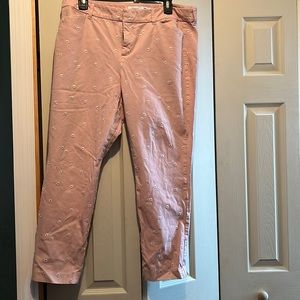 Old navy pixie pants pink with white daisies size 14